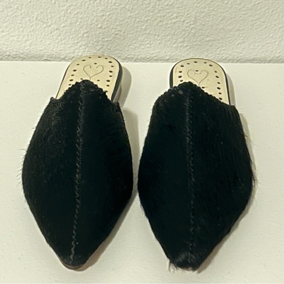 C.I.L black genuine cowhide leather handmade slip on mules slides size 7.5 EU 38 - Picture 5 of 9